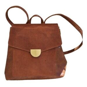 Moda Luxe Brown Suede Backpack
